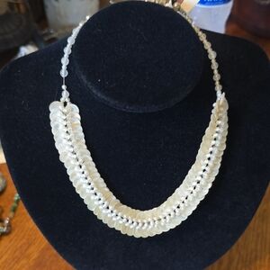 Elegant Cream Beaded Necklace